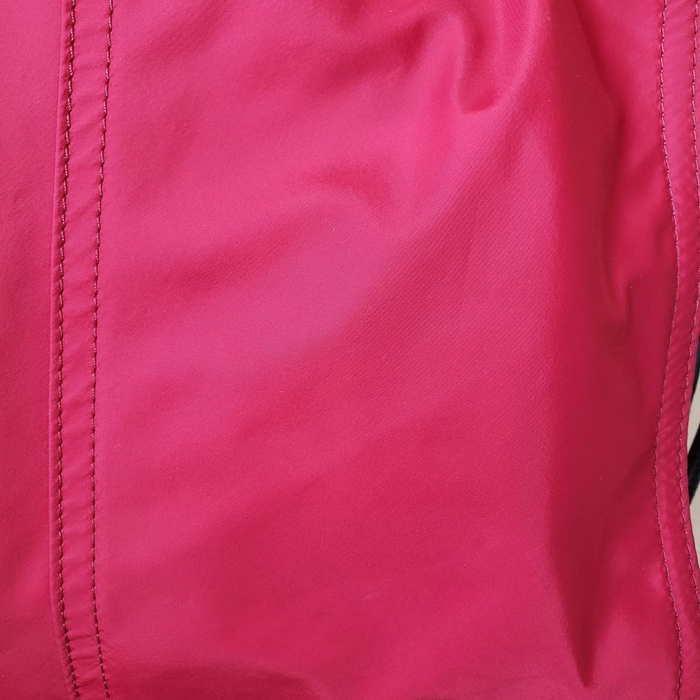 Burberry, Buckleigh Red Nylon/ Black Leather Tote w/  Side Toggles - Picture 13 of 15